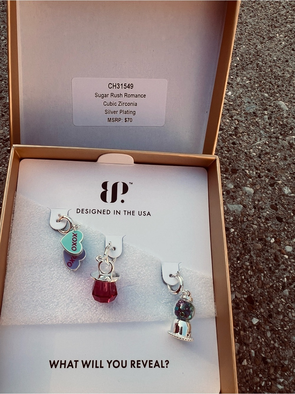 Sugar Rush Romance Silver-Plated Multicolor Charm Set